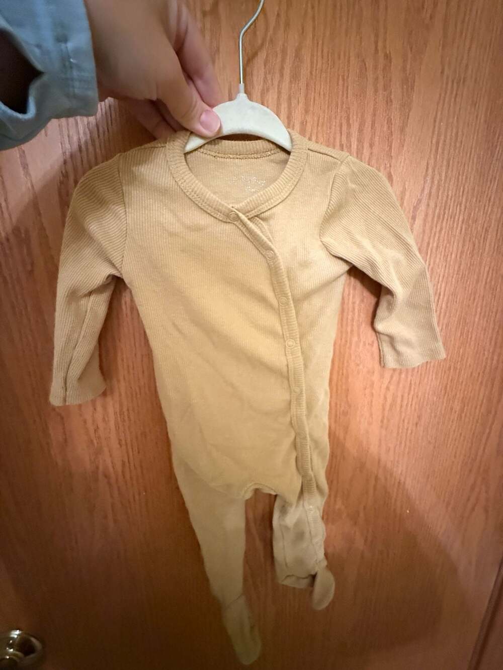 Little Sleepies Ribbed Footie Romper 0-3 Months Mustard Yellow
